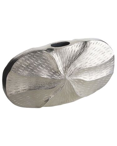 Bloemenvaas aluminium zilver 21 cm URGENCH