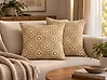 Set of 2 Decorative Cushions CEIBA 45 x 45 cm Cotton Beige Geometric Pattern