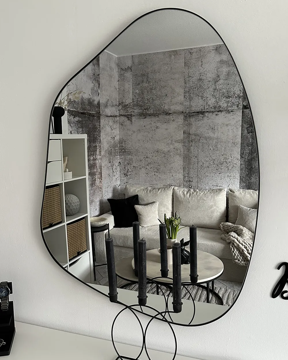 Wall Mirror PUTEAUX 70 cm 92 cm Metal Black_907311