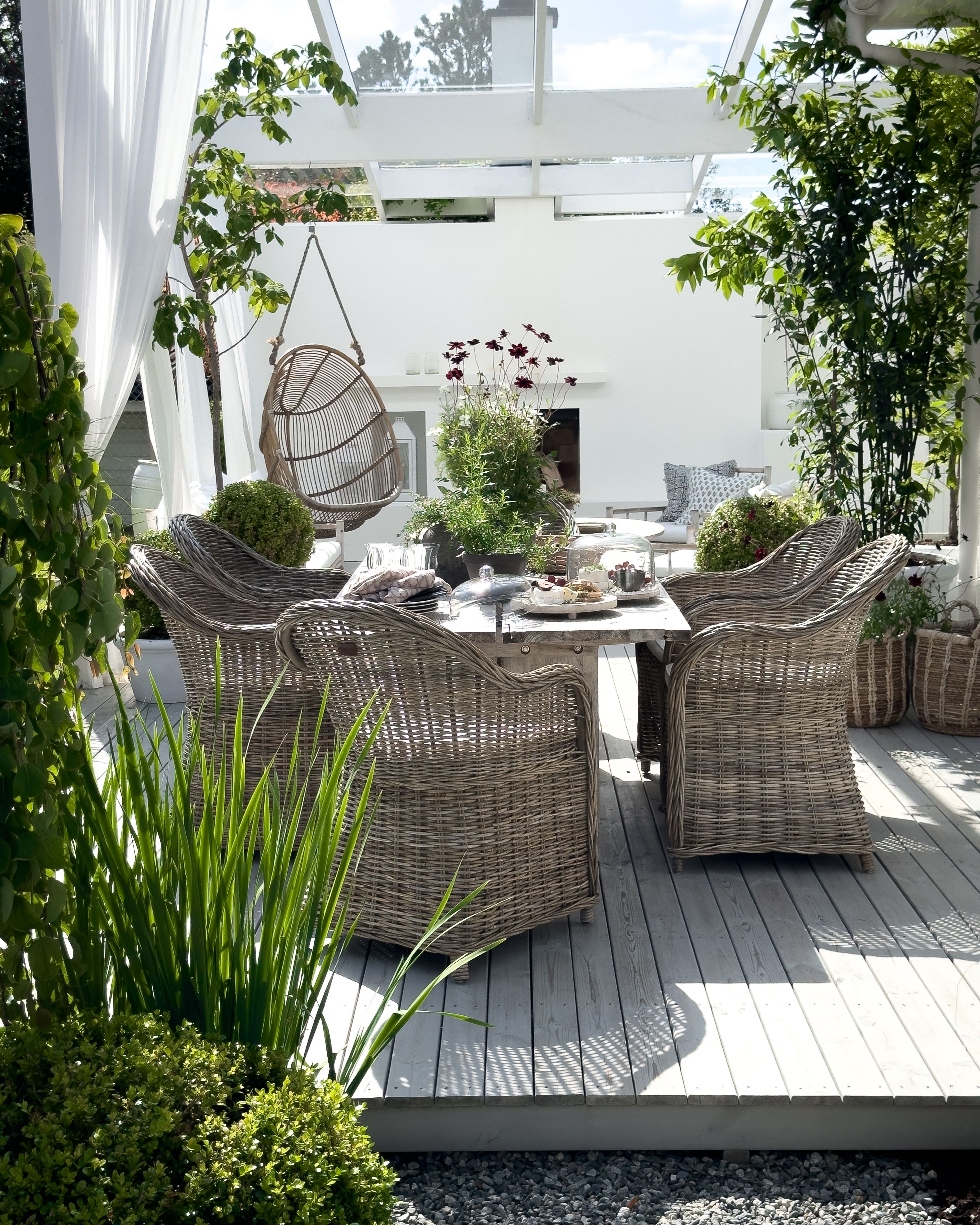 Set of 2 Garden Armchairs with Cushions SUSUA Rattan Natural | Beliani ...