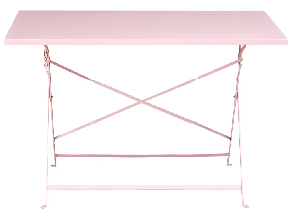 Garden Dining Set 4 Seater FIORI Folding Metal Pastel Pink_998657