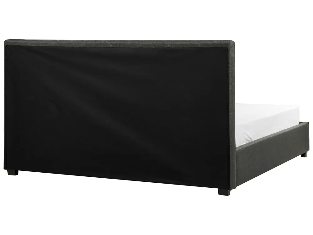 Bed with Storage Drawers LA ROCHELLE Fabric Dark Grey 180 x 200 cm (EU Super King)_744704