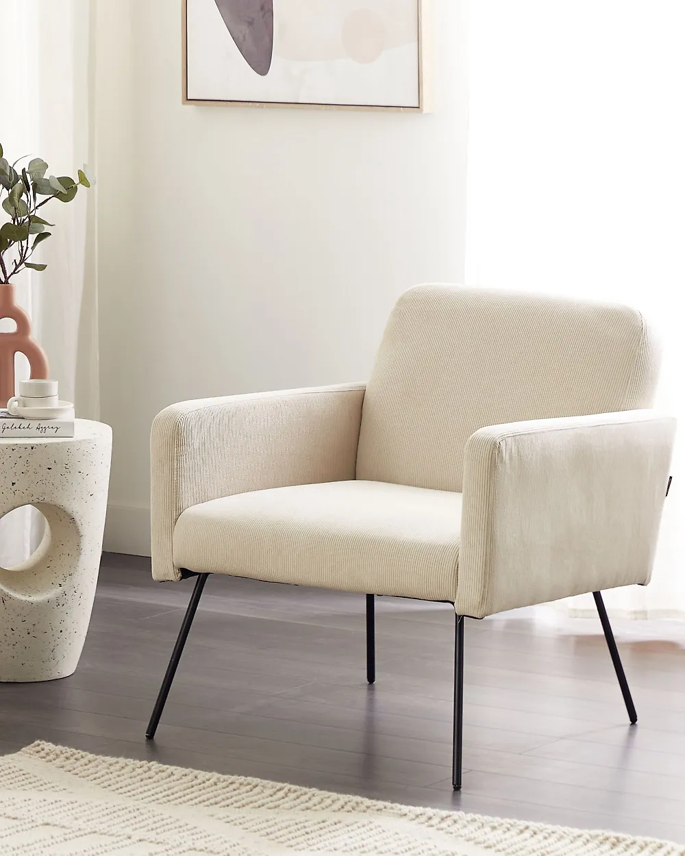 Sillón NARKEN Pana Beige claro_1187631