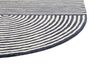 Teppich Wolle weiss / graphitgrau 140 x 200 cm Streifenmuster Kurzflor KWETA_866864
