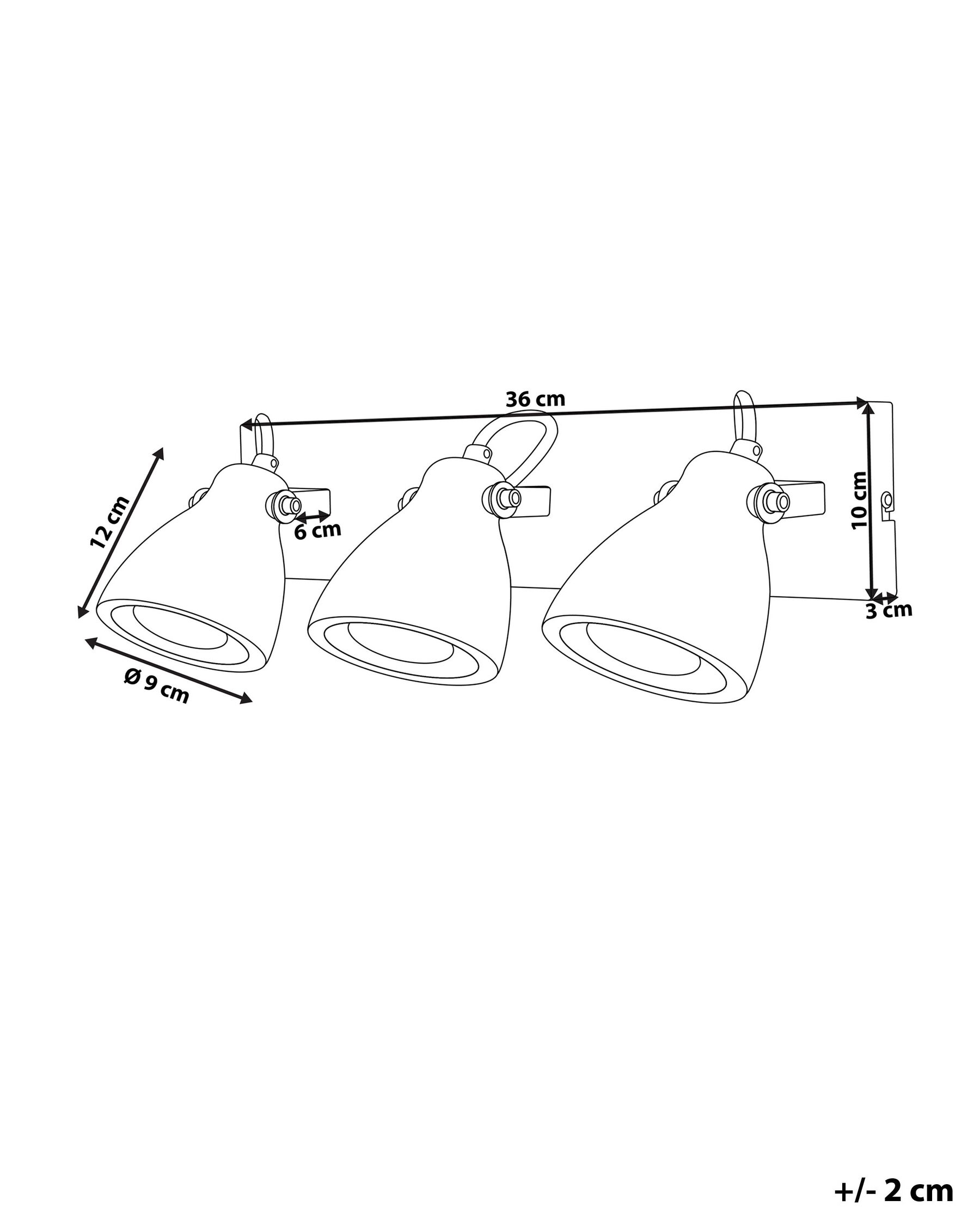 3 Light Spotlight MISTAGO Adjustable Concrete Grey_730570