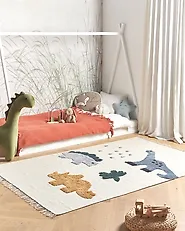 Tapis enfant GHARTA Multicolore 140 x 200 cm Coton_1183851