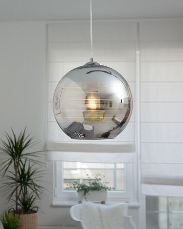 Glass Pendant Lamp Silver ASARO