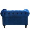 Velvet Armchair Navy Blue CHESTERFIELD_711754