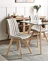 Conjunto de 2 sillas de comedor CALGARY Tela Gris claro