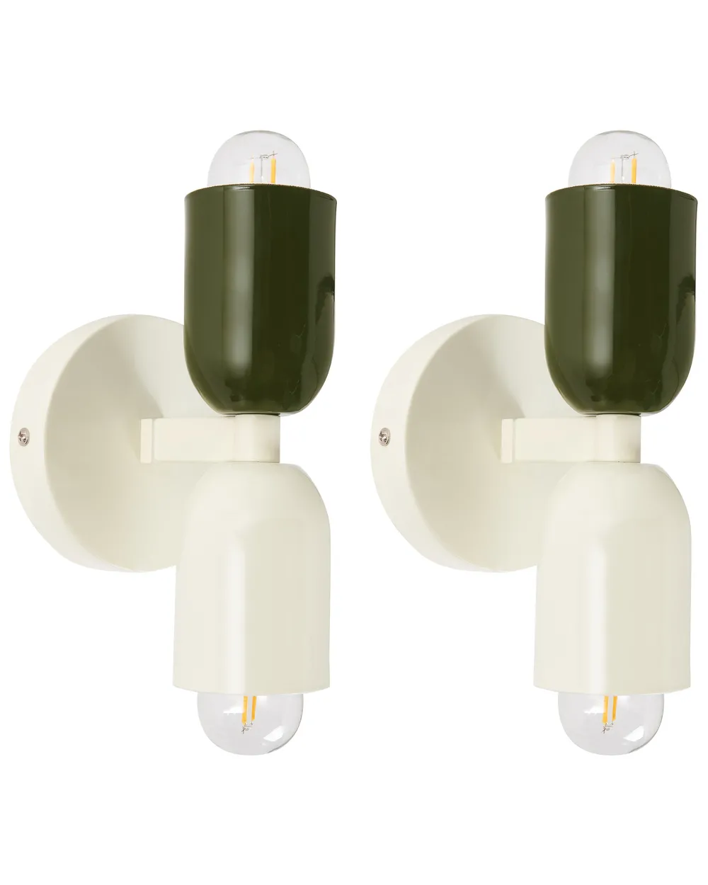 Set of 2 Wall Lamps TOPI Metal Off-White