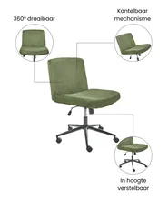 Bureaustoel GEDDES Corduroy Groen_1074406