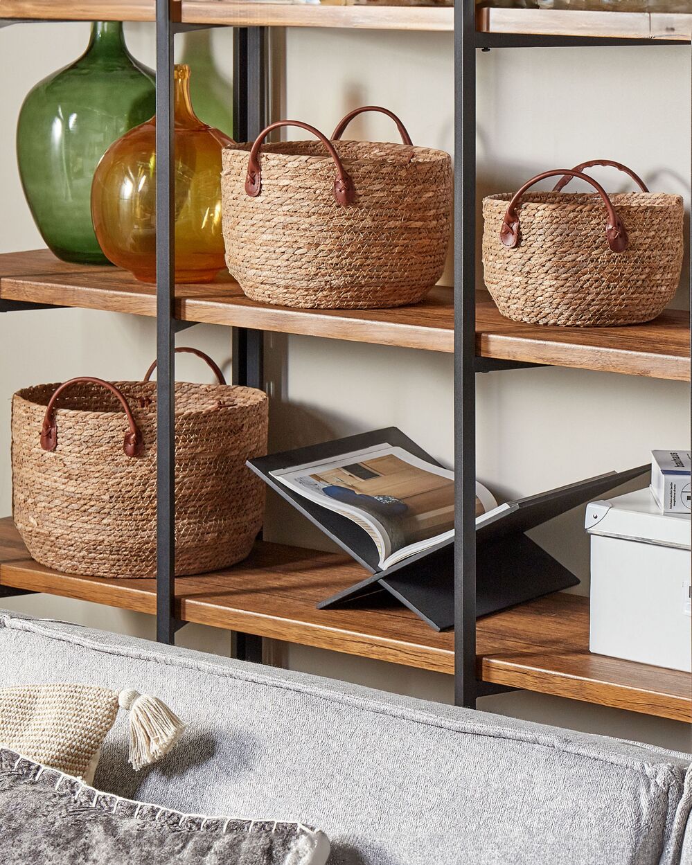 Set of 3 Baskets SAYJAR Seagrass Natural