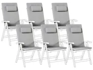 Set di 6 cuscini schienale/seduta JAVA/AMANTEA PREMIUM 50 x 71 cm Grigio chiaro_993102