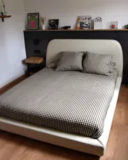 Bett mit Lattenrost Stoff ROISEL 160 x 200 cm Hellbeige_988112