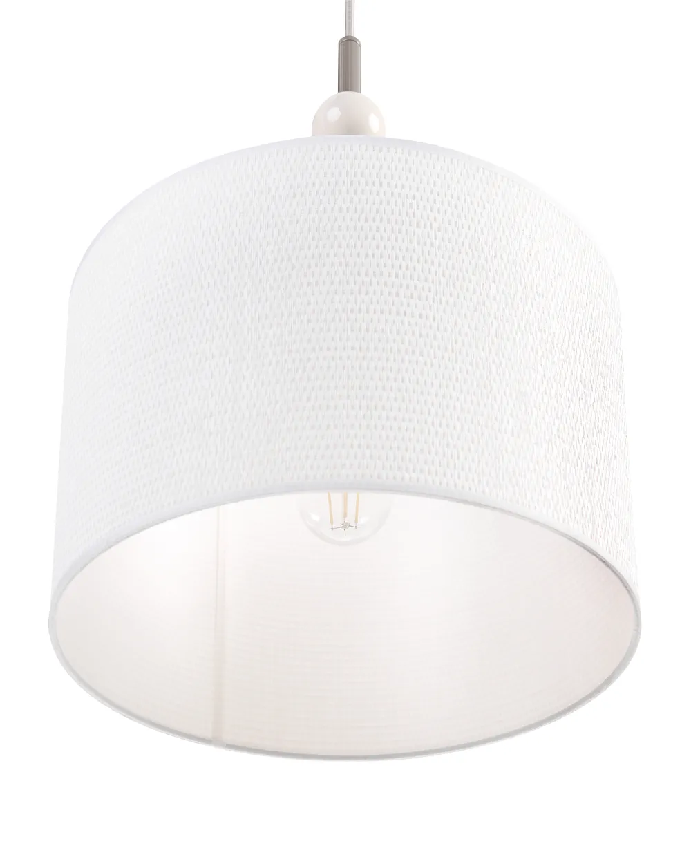 Pendant Lamp LOKY Metal White/ Beige_1067587