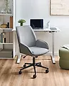 Office Chair CASTILE Faux Linen Dark Grey