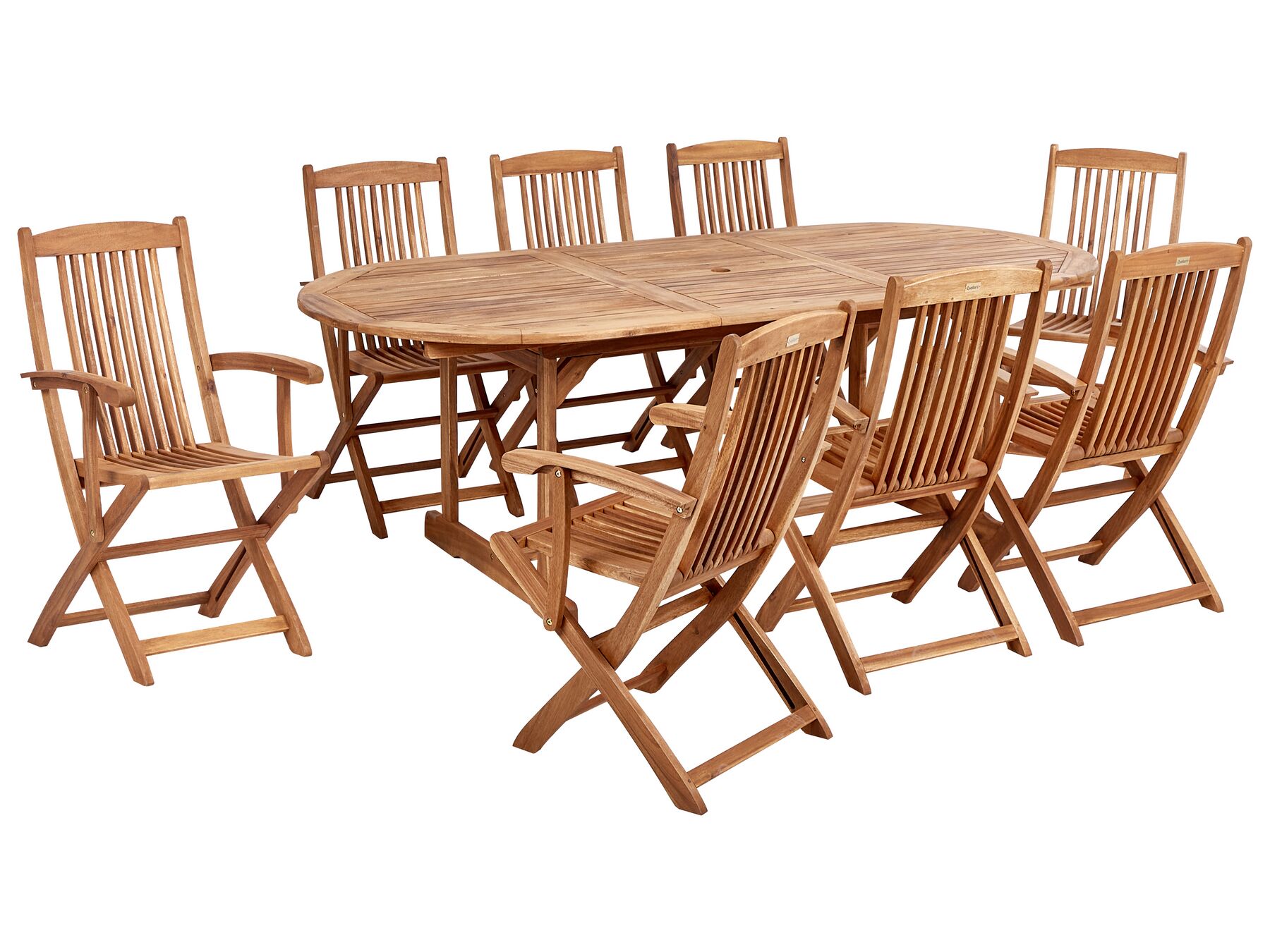 8 Seater Acacia Wood Garden Dining Set Light MAUI II_926637