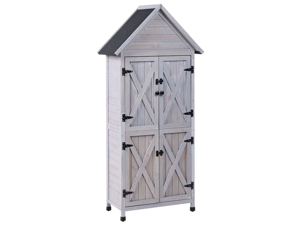 Schowek narzędziowy SENIGA 85 cm 46 cm Drewno jodłowe Szary