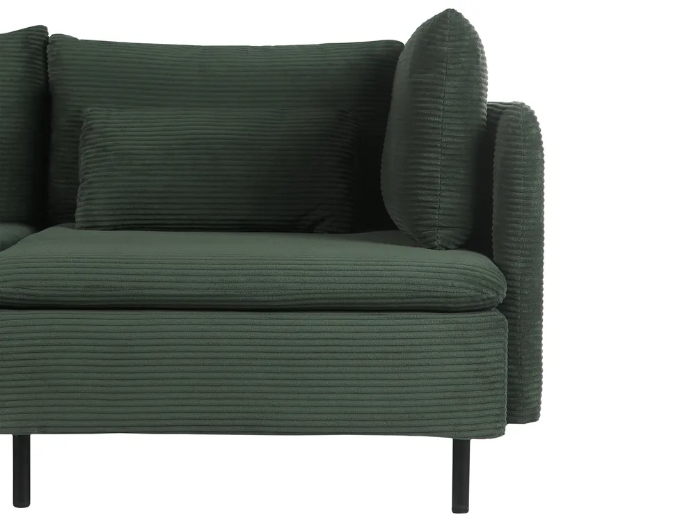 Modular Corner Sofa 3 Seater EGERIS Corduroy Dark Green Right Hand_1067192