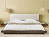 EU Super King Size Boucle Headboard Bed Dark Wood ZEN_931501