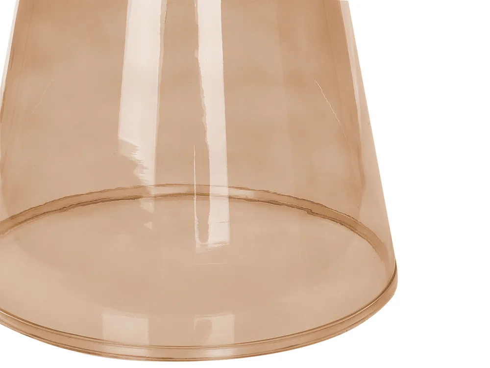 Set of 2 Side Tables LAGUNA/CALDERA Glass Golden Brown_883284