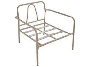 Garden Lounge Set with Table 4 Seater NESSO Metal Light Beige_1082960