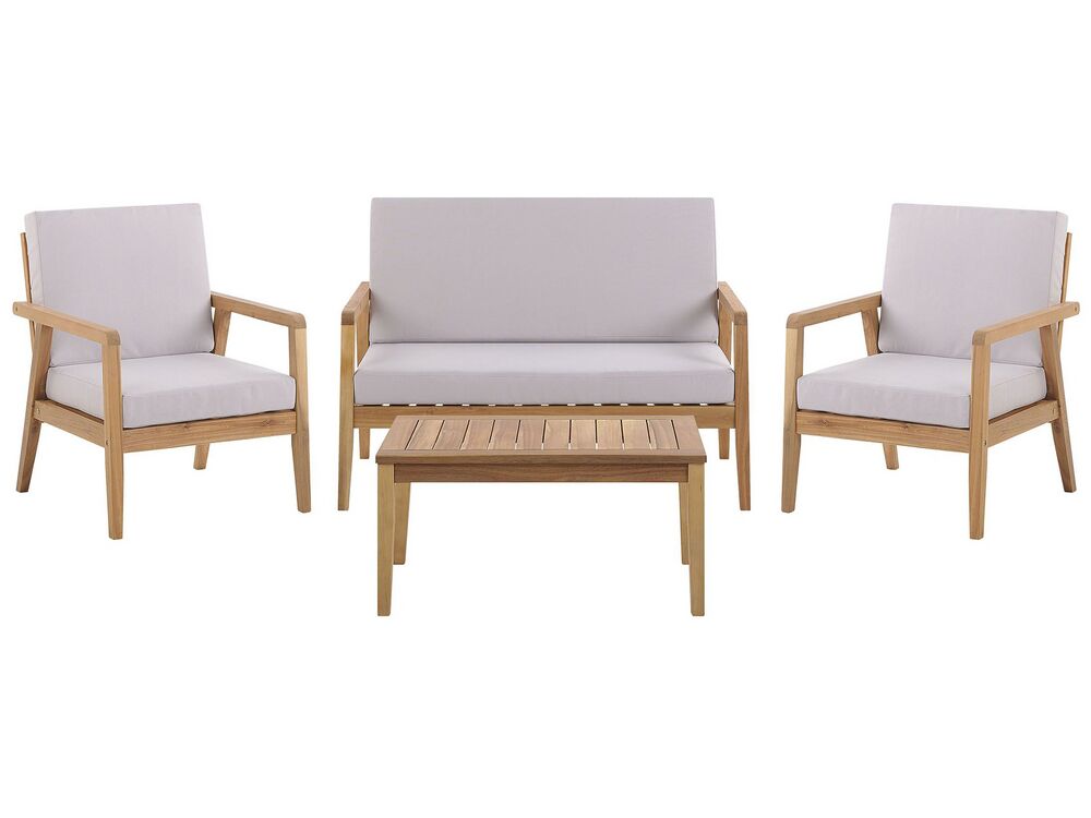 Loungeset met tafel 4-zits PALLANO Acaciahout Taupe