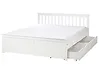 Bed with 2 Drawers OLENDON Pine Wood White 160 x 200 cm (EU King Size)
