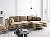 Corner Sofa ALTAN Fabric Brown Left Hand