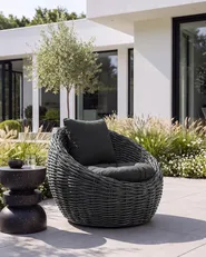 Sedia da giardino LERICI Rattan Nero_1124297
