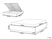 Ottoman Bed without Headboard DINAN Fabric Light Grey 140 x 200 cm (EU Double)_903719