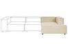 Chaiselongue Leinen beige linksseitig APRICA_860298