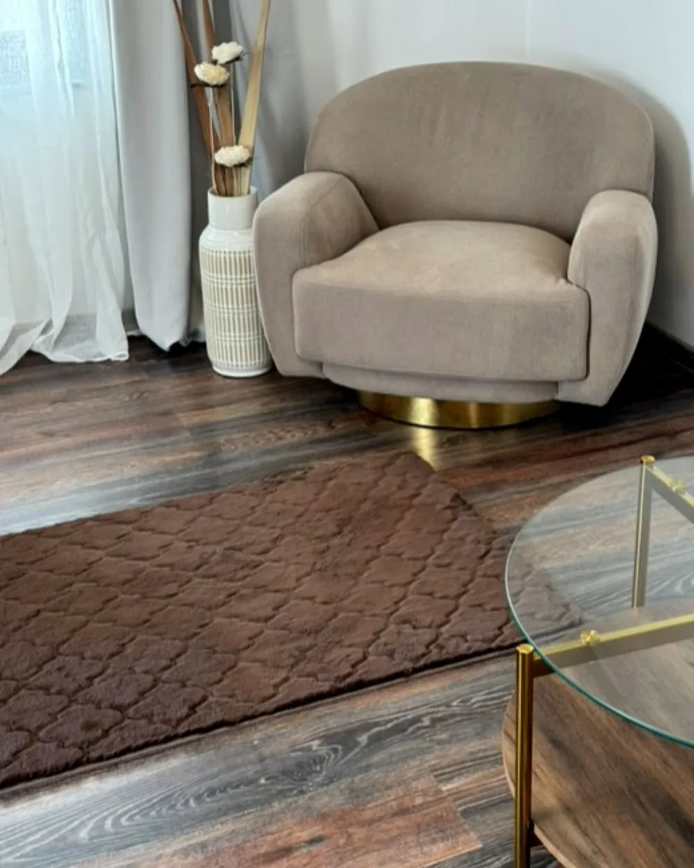 Faux Fur Rug GHARO Brown 80 x 150 cm_982971