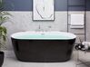 Badewanne freistehend schwarz mit Armatur oval 170 x 80 cm ROTSO_811202