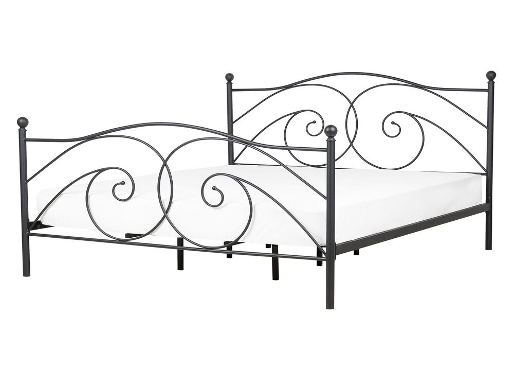 Letto Metallo DINARD 140 x 200 cm Nero