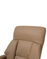 Recliner Chair with Footstool Faux Leather Beige FORCE_697897