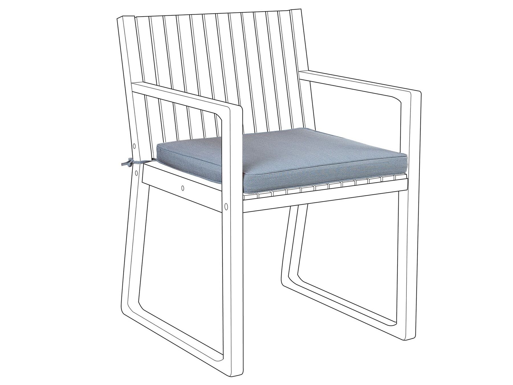 Cojín de poliéster azul/gris claro para silla de jardín SASSARI_746342