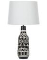 Tischlampe schwarz / weiß 68 cm Trommelform SHEBELLE_822384