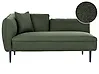 Left-Hand Chaise Longue CHEVANNES Boucle Dark Green