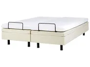 Adjustable Bed without Headboard Fabric DUKE II 160 x 200 cm (EU King Size) Beige_988246