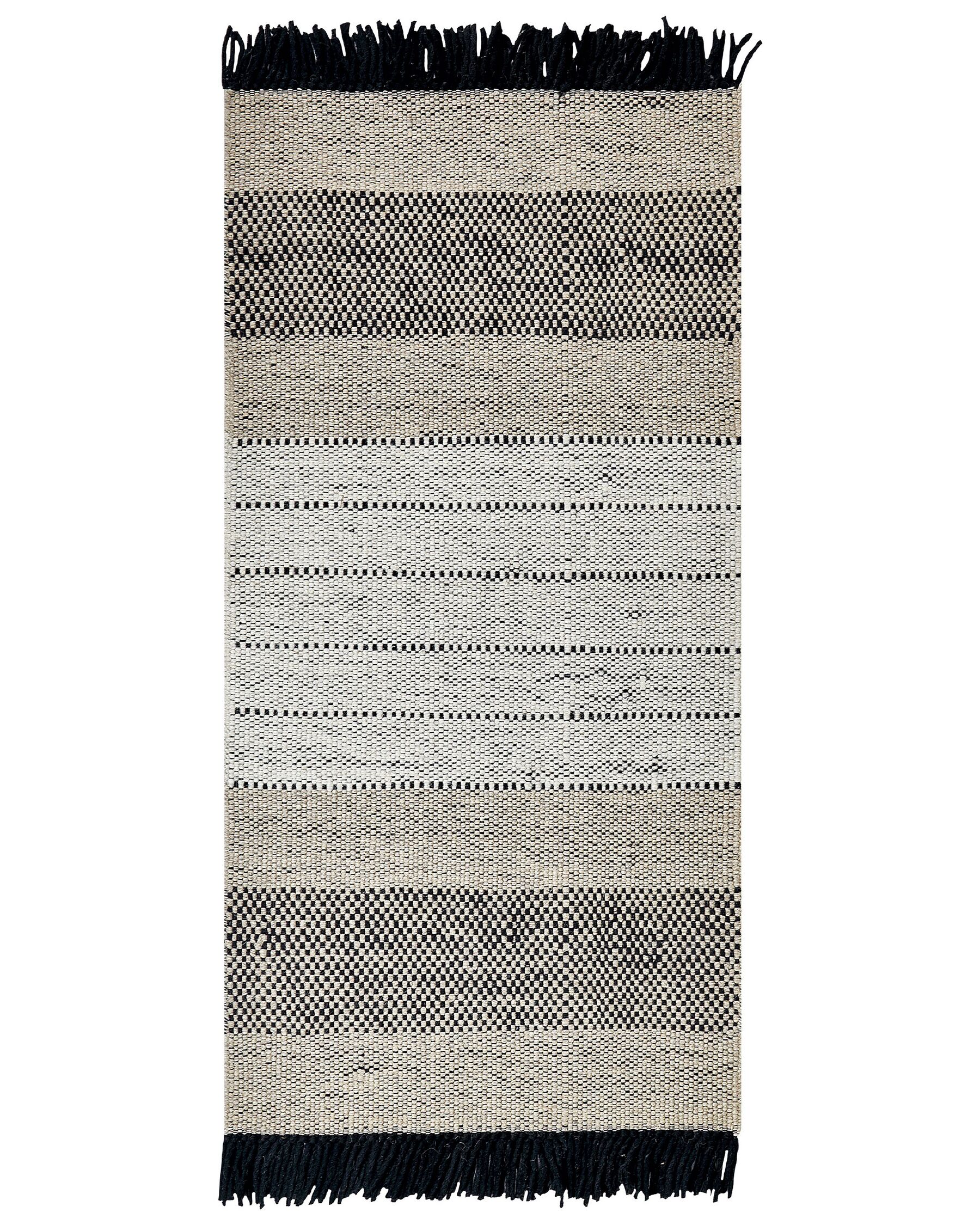 Vlnený koberec 80 x 150 cm béžová/čierna YAZLIK_847423