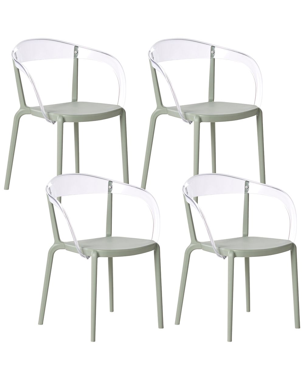 Set di 4 sedie da giardino MALEVIZI Impilabile Verde chiaro