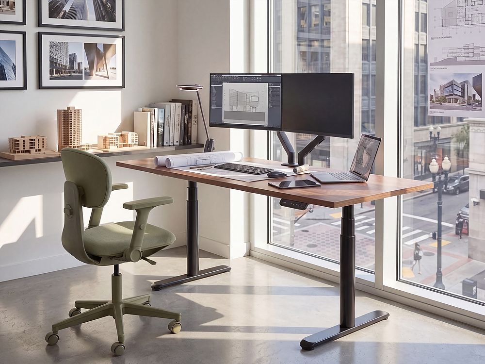 Bureau réglable en hauteur électriquement DESTINAS 180 cm x 80 cm Marron/noir