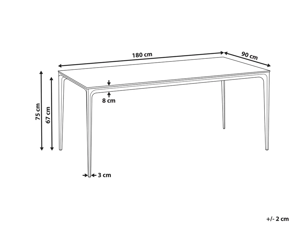 Conference Table SOVARETO 90 cm 180 cm Dark Grey_1078840