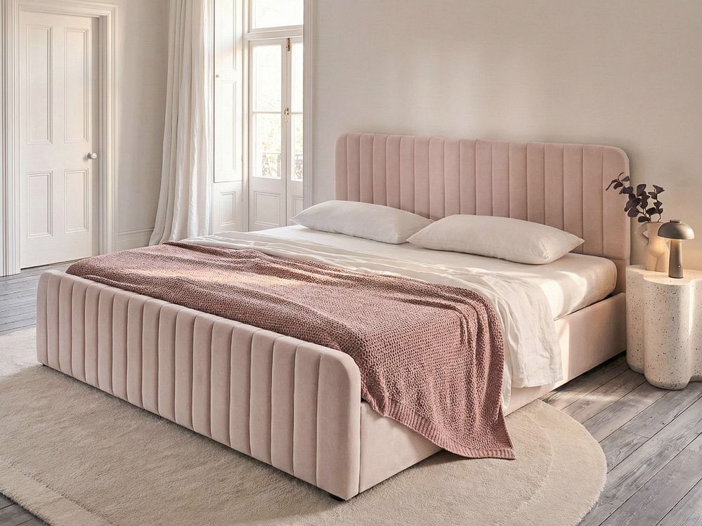 Lit ottoman LUNAN Rose pastel 180 x 200 cm