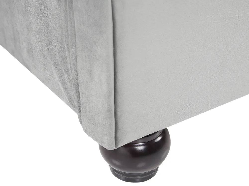 Letto ad acqua Velluto AVALLON 180 x 200 cm Grigio_846917