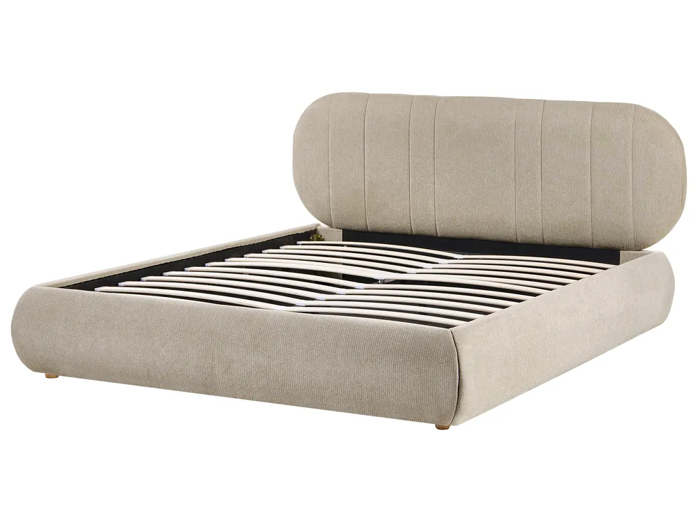 Ottoman Bed CAMPAN Fabric Taupe 160 x 200 cm (EU King Size)_1056141