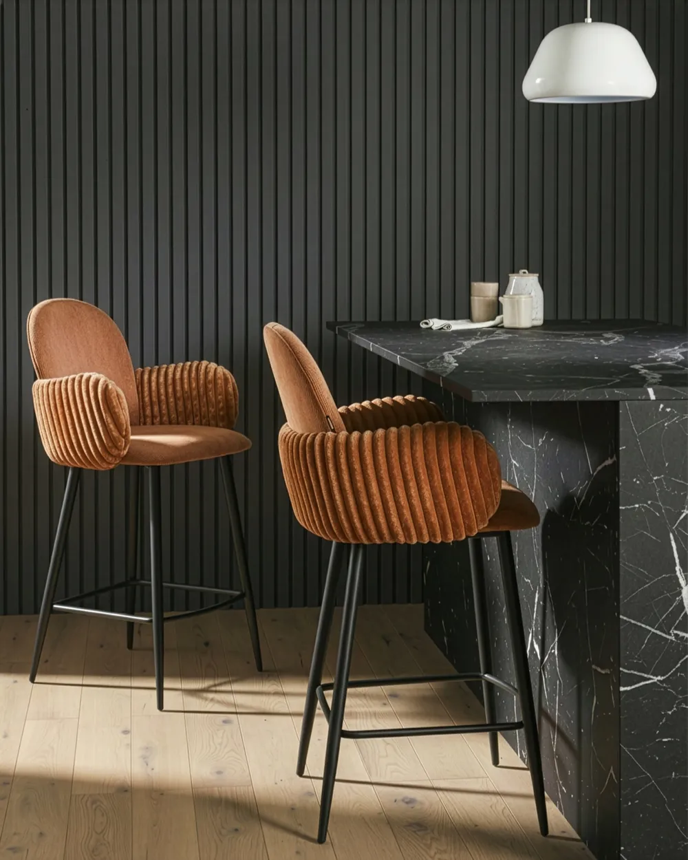 Lot de 2 chaises de bar MINA Vert foncé