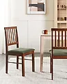 Set of 2 Dining Chairs ORONO Wood Dark Brown