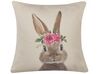 Set of 2 Cushions Rabbit Print 45 x 45 cm Taupe TULIPA_798603